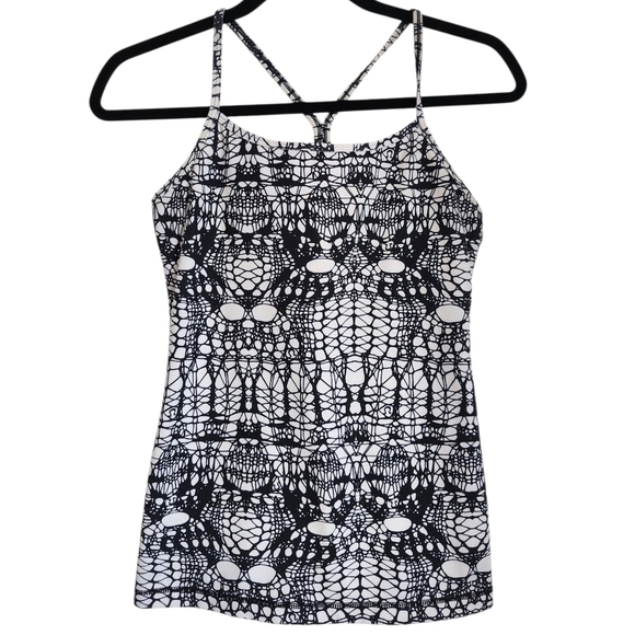 lululemon athletica Tops - Lululemon Black & White Patterned Tank Top – Size 6